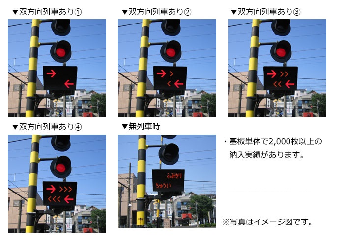 【在庫残1】踏切警報機　列車進行方向指示器　両面型　LED型　AC110V 在庫残1】踏切警報機 列車進行方向指示器 両面型 LED型 AC110V